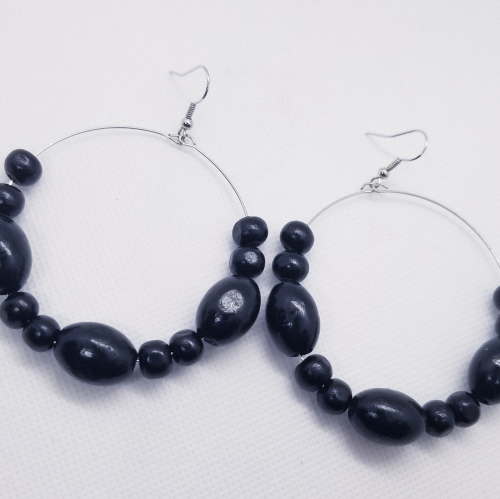 Black wood earrings